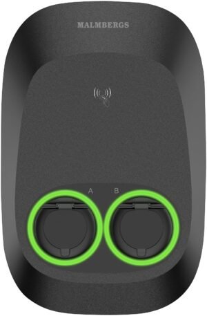 Malmbergs - Charging station Evon Dual, 2x22kW, 64A, with socket + MID, Type 2